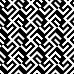 Seamless pattern. Figures, rectangles ornament. Curves, strokes backdrop. Folk wallpaper. Forms, dashes background. Ethnic mosaic. Lines, chevrons abstract. Digital paper, abstract backdrop. Vector.