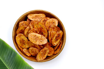 Crispy banana chips. Fruit snack
