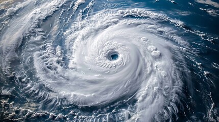 Hurricane Florence is captured in a satellite view over the Atlantic, featuring the distinct eye of the super typhoon