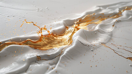 white abstract background with golden cracks