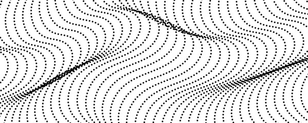 Halftone monochrome background with flowing dots