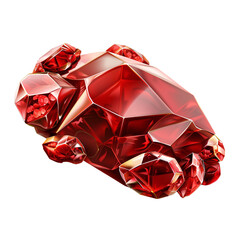 red gem element_hyperrealistic_hyper detailed_isolated on transparent background