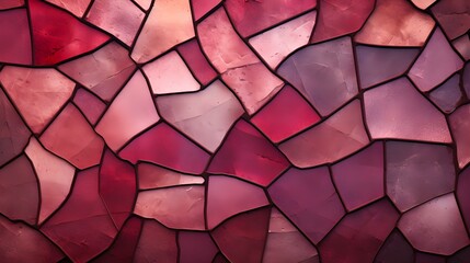 Top View of an abstract burgundy Glass Mosaic Texture. Artistic Background