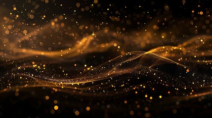 Fototapeta na wymiar Gold and black abstract background with sparkles.