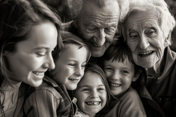 Warm family portrait showcasing generational happiness.