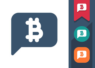 Fototapeta premium Chat Bubble Icon. Speech Bubble, Comment, Message, Money, Bitcoin, Cryptocurrency