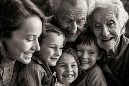 Warm family portrait showcasing generational happiness.