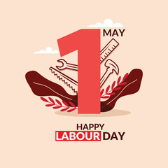 Illustration Celebrating Workers' Day on 1st May