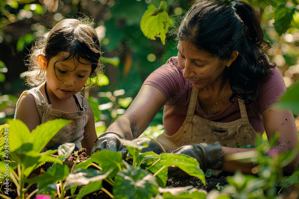 Sticker Hands dirty - hearts full - a mother and daughter share in the labor and love of gardening - nurturing new life side by side