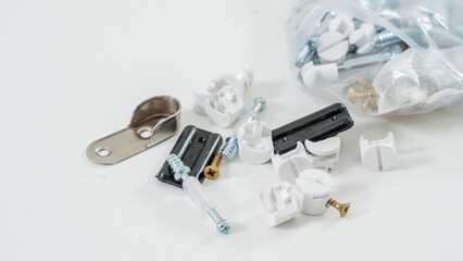 accessories for assembling furniture on a disassembled cabinet
