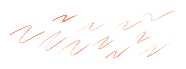 orange pencil strokes isolated on transparent background