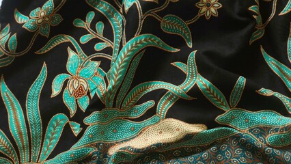 Indonesia batik pattern fabric, textured unique cloth background, artistic wallpaper