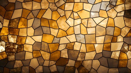 Top View of an abstract gold Glass Mosaic Texture. Artistic Background