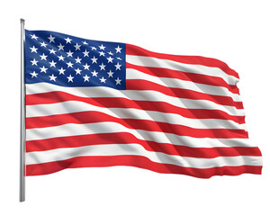 American flag isolated transparent background, Happy independence day of America concept