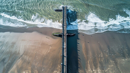 A pier leading into the North Sea in the Netherlands 