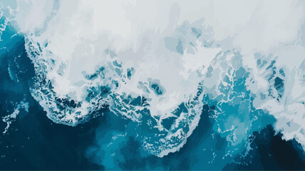 Wasser Ozean Vogelperspektive Droneshot Von Oben - obrazy, fototapety, plakaty