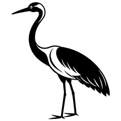 heron silhouette isolated on white