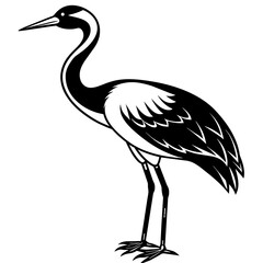 heron silhouette isolated on white