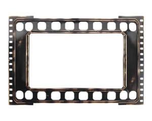 Film strip frame or film video frame on png background