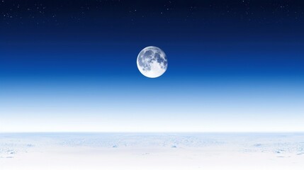 Naklejka na ściany i meble Serene Night Sky Gradient with a Full Moon