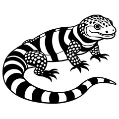 lizard on white background vector art silhouette 