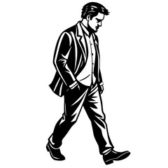 A man walking vector art silhouette 