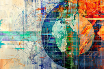 Obraz premium Multifaceted Earth Changes Wallpaper Illustration 
