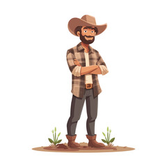 Farmer, flat illustration isolated on a white background