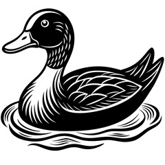 duck on white background vector art 