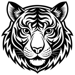 head of a tiger logo vector art silhouette 