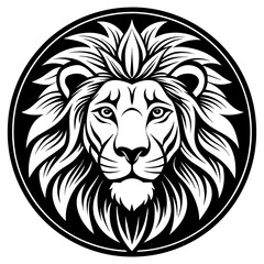 lion head illustration vector art silhouette 