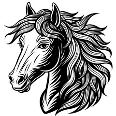 horse head silhouette vector art