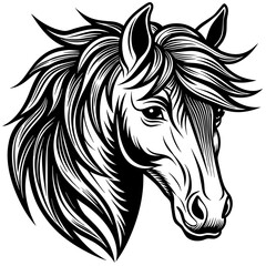 horse head silhouette vector art