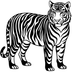 Tiger vector art silhouette 