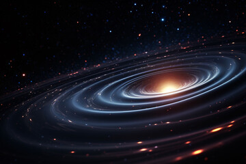 Obraz premium Vibrant space vortex, cosmic black hole concept illustration