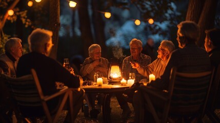 Intimate Evening Gathering Outdoors With Lantern Light