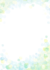 キラキラの緑の水彩風フレーム