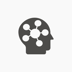 brain, idea, intelligence, smart, mind, icon vector isolated	