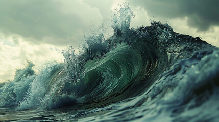 A wave breaking dike in a body of water. - Powered by Adobe