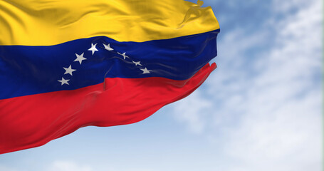 Venezuela national flag waving in the wind on a clear day - 791678140