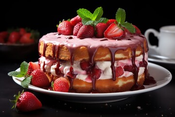 cheesecake with strawberries