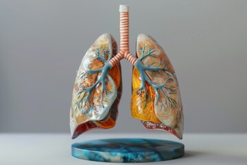 Human lungs 3D model - obrazy, fototapety, plakaty