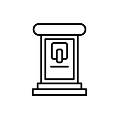 Phone booth outline icons, minimalist vector illustration ,simple transparent graphic element .Isolated on white background
