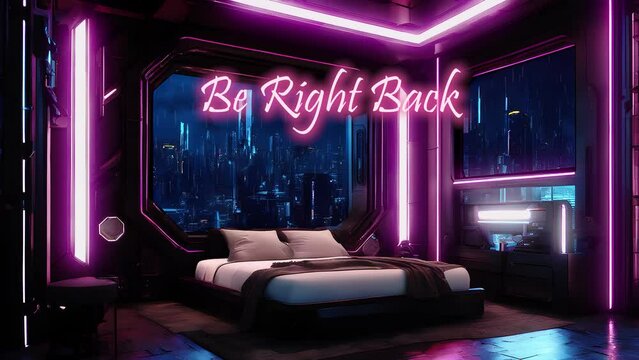 Cyberpunk Animated Background Bedroom | Neon Lights & Futuristic Cityscape Window View | Ideal for Livestreams - Cyberpunk Room - Future - Magical - HD - Seamless Loop