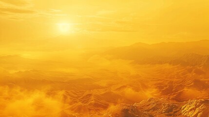 Golden Sunrise Over Mountainous Landscape