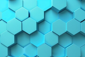 Seamless hexagonal pattern in a cool cyan hue, ideal for web design or desktop backgrounds