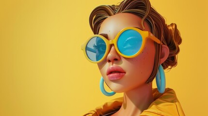 A cute and quirky 3D render of a social media influencer  AI generated illustration
