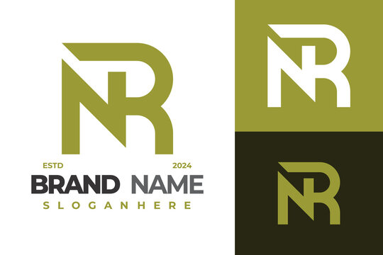 Letter NR Monogram logo design vector symbol icon illustration