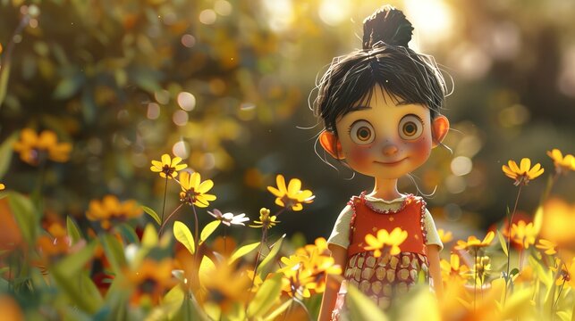 A delightful and imaginative 3D render of a childlike persona  AI generated illustration
