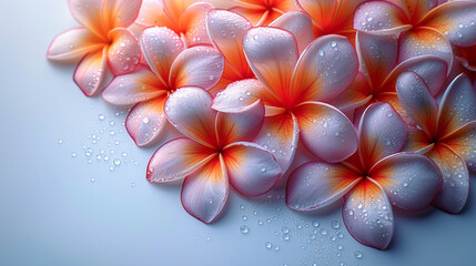 frangipani flowers white background